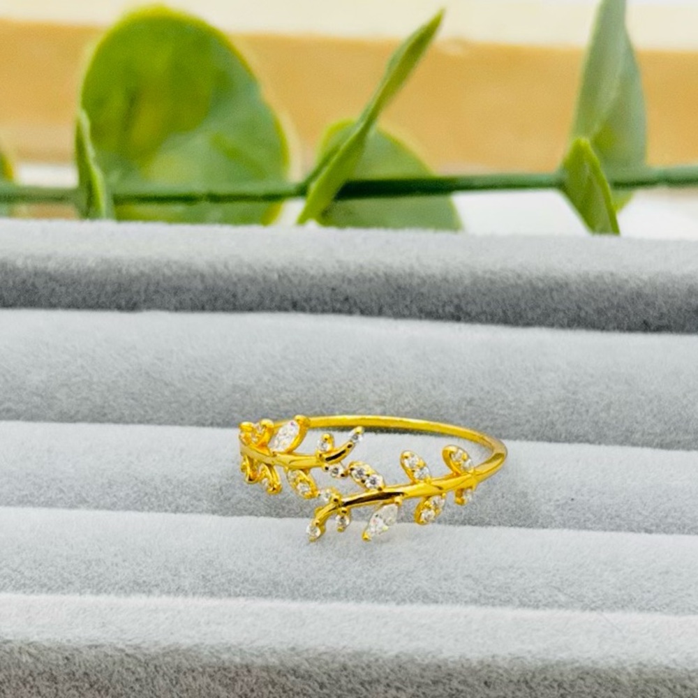 925 Sterling Silver Branch And Leaf Open Ring - Picture 7 of 11